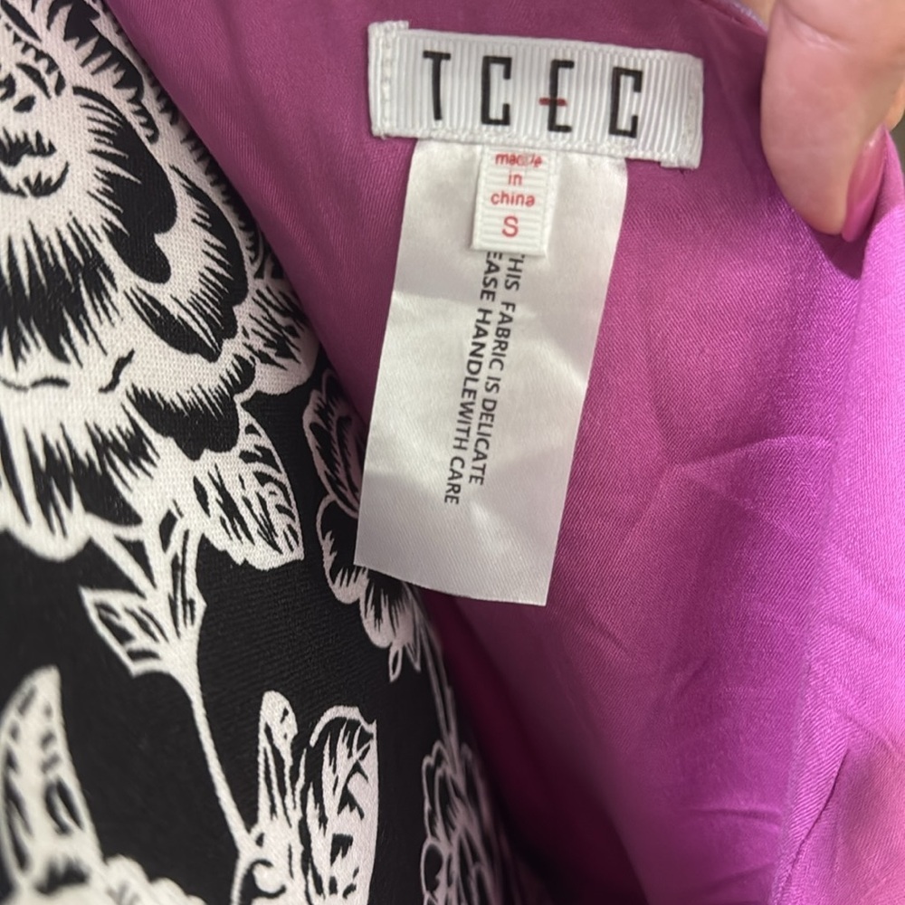 TCEC Pink One Shoulder Ruffle Cocktail Dress Small NWOT - Picture 6 of 6